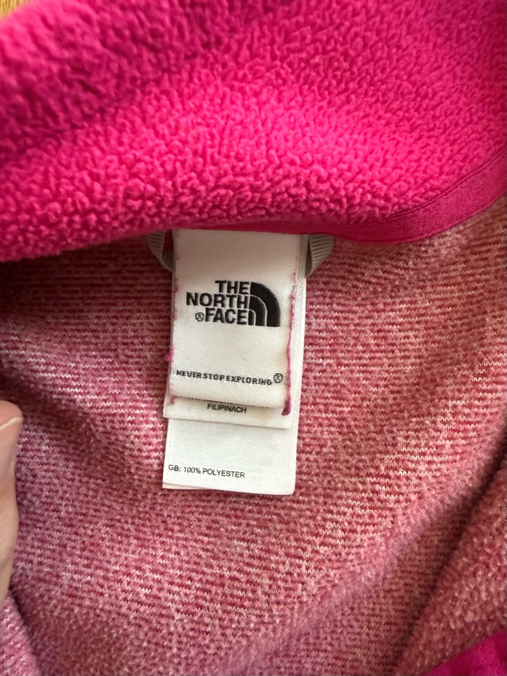 The North Face Pink Heathered Fleece 1/4 Zip Pullover Women’s Medium M - Picture 3 of 4